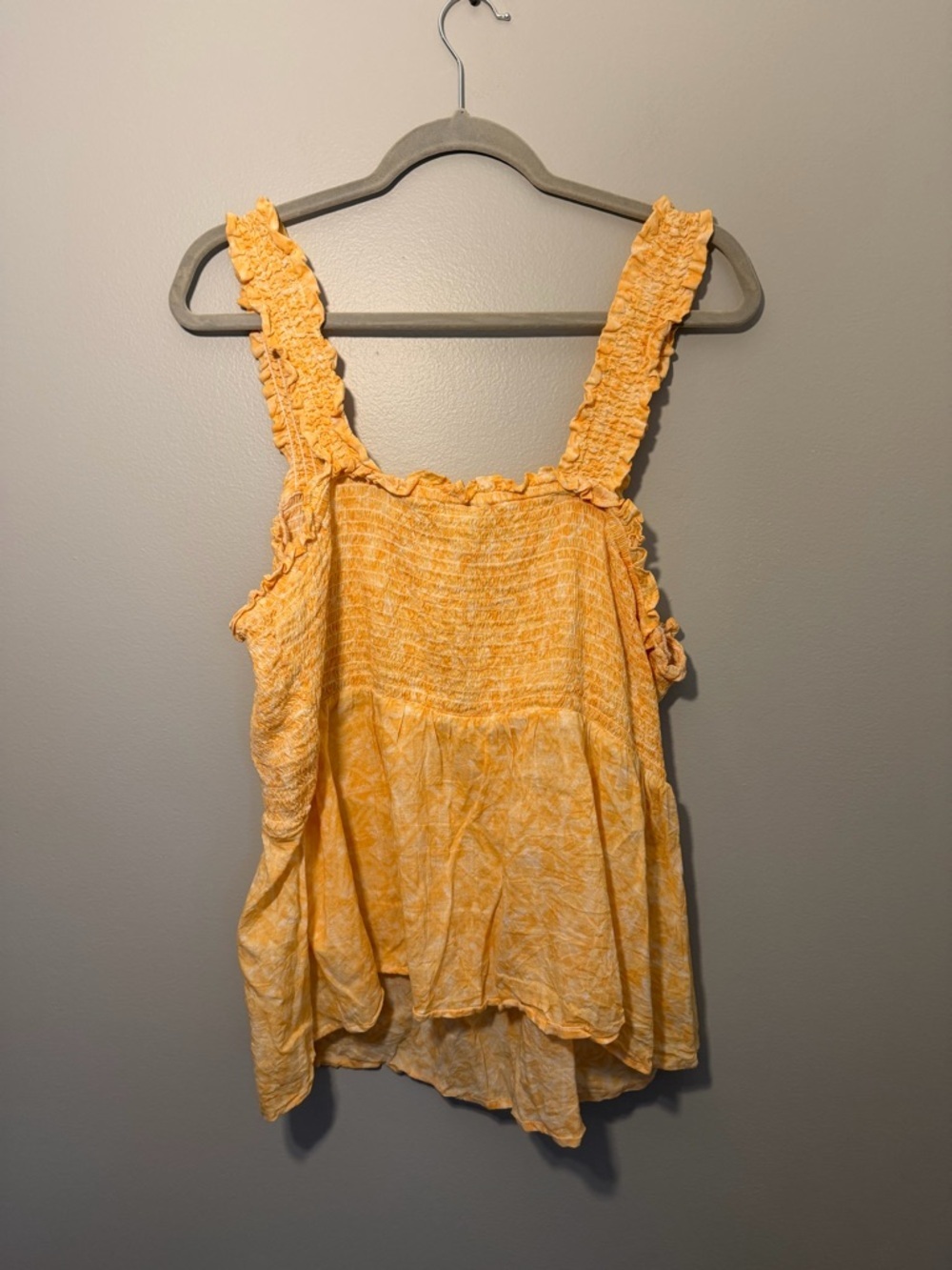 Old Navy Yellow Smocked Ruffle-Strap Tank Top - Picture 3 of 3